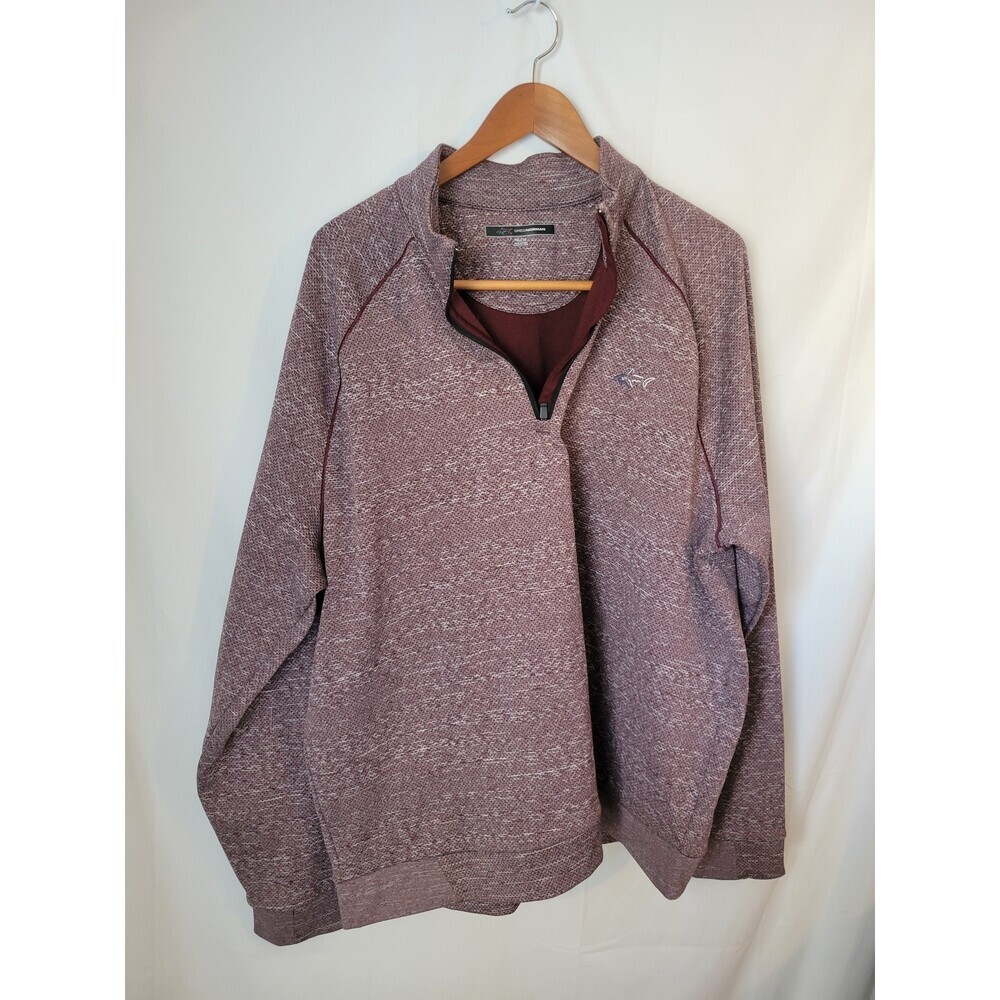 Greg Norman Men's XXL/2XL Heathered Maroon 1/4 Zip Pullover Activewear‎ Golf Top